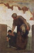 Honore  Daumier The Washer woman oil painting reproduction